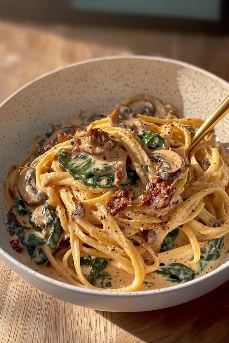 Creamy Mushroom Linguine Recipe