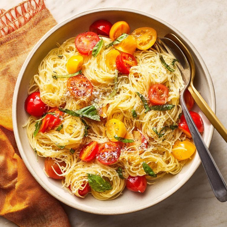 Angel Hair Pasta with Burst Cherry Tomato Sauce