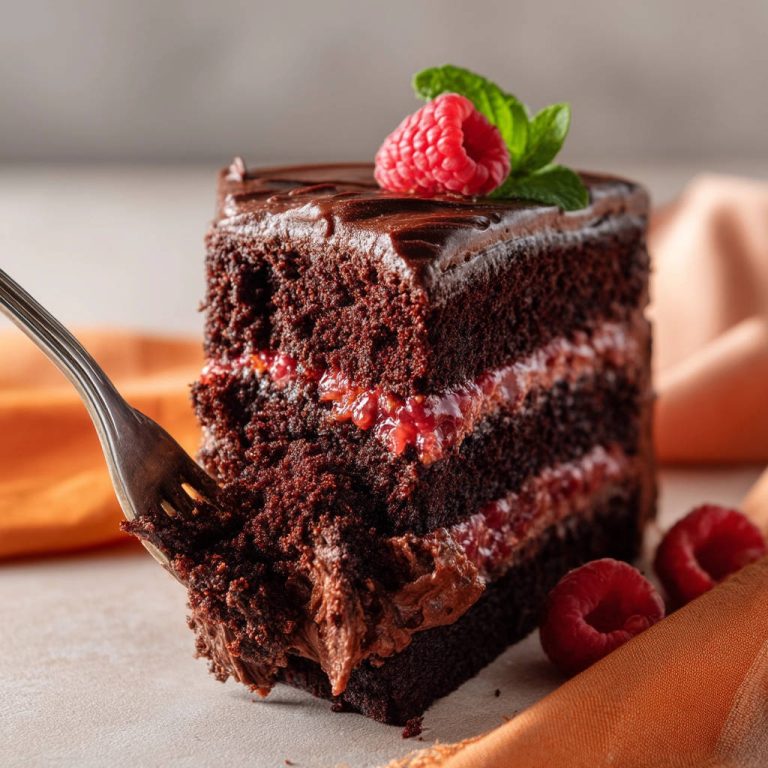 Decadent Chocolate Raspberry Layer Cake Recipe