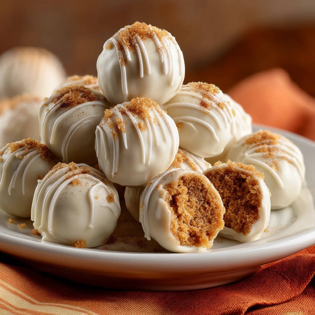 Cinnamon sugar cookie balls with a close-up cross-section revealing their textured interior.