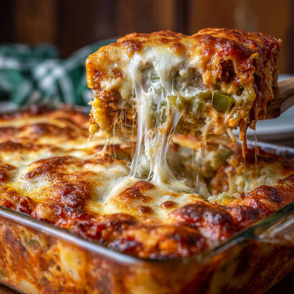 Creamy baked pasta with a gooey cheese pull, showcasing the rich, melted mozzarella topping.