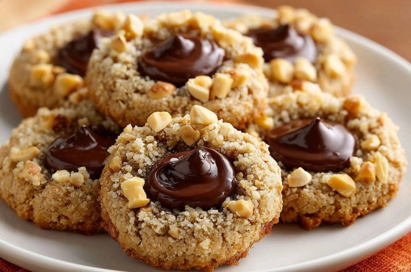 Chocolate Nut Thumbprint Cookies