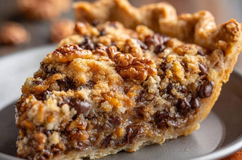 Chocolate Walnut Crumble Pie
