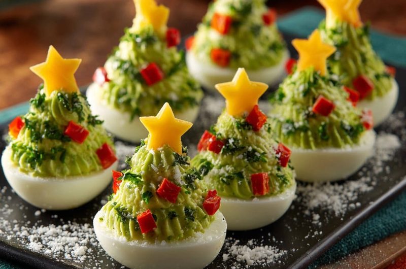 Christmas Tree Deviled Eggs