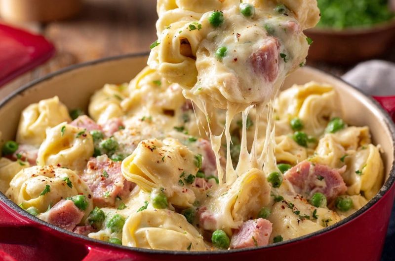 Creamy Ham and Pea Tortellini
