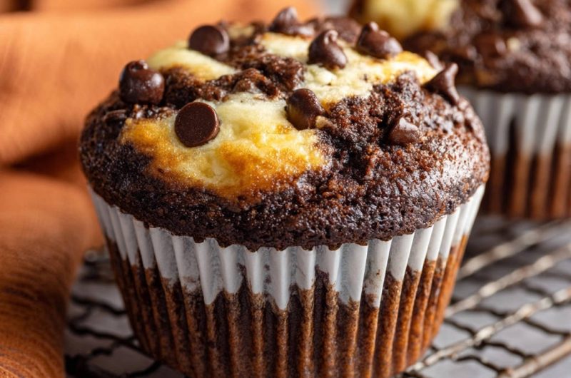 Double Chocolate Cream Cheese Swirl Muffins