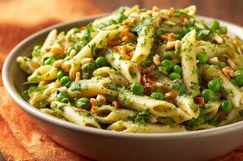 Green Pesto Pasta with Peas
