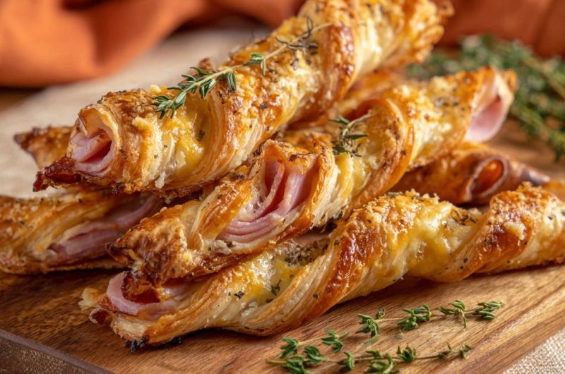 Ham & Cheese Puff Pastry Twists