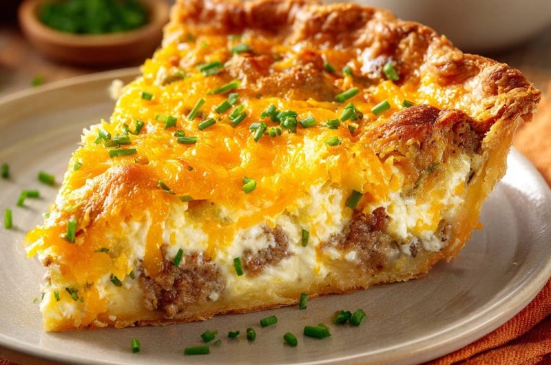Sausage and Cheddar Breakfast Pie