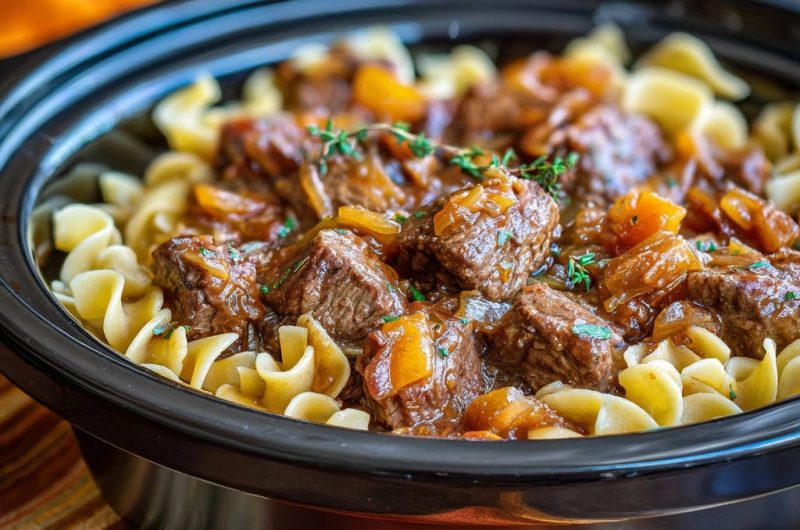 Slow Cooker Beef & Onion Stew