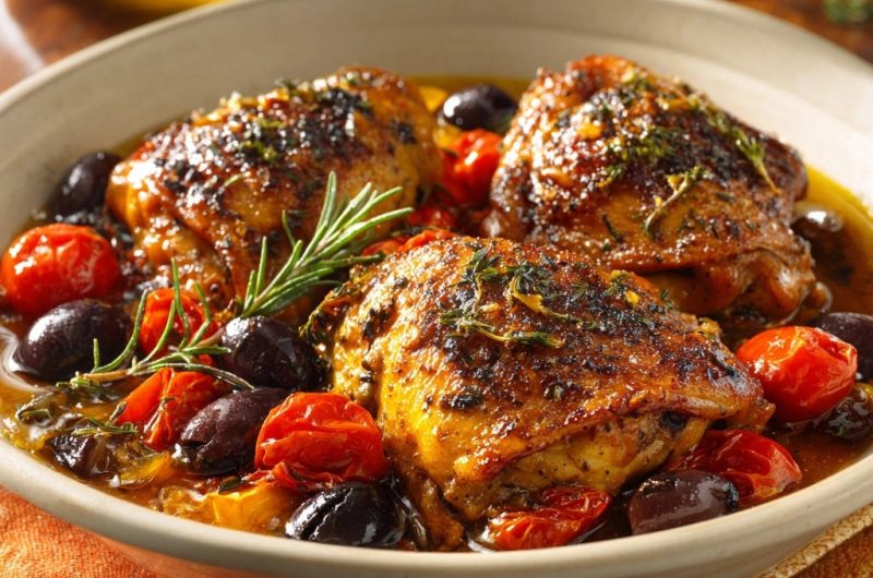 Tuscan Inspired Braised Chicken Thighs