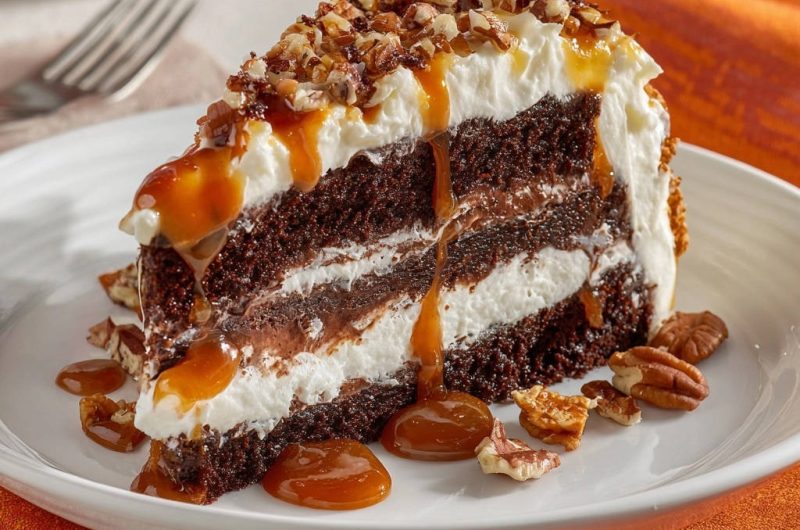 Ultimate Chocolate Caramel Pecan Cake