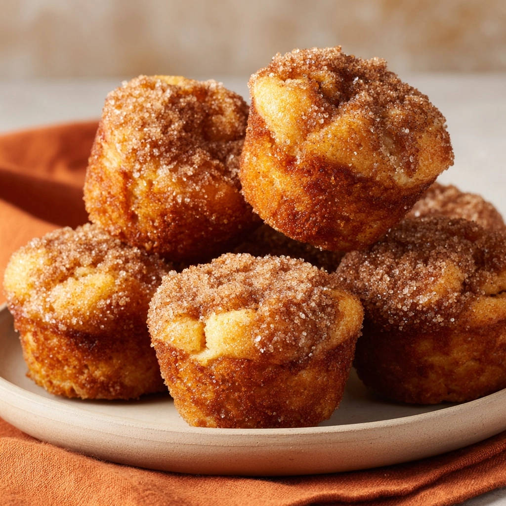 Cinnamon sugar puff bites stacked on a plate, showcasing their golden-brown exteriors and sugary topping.