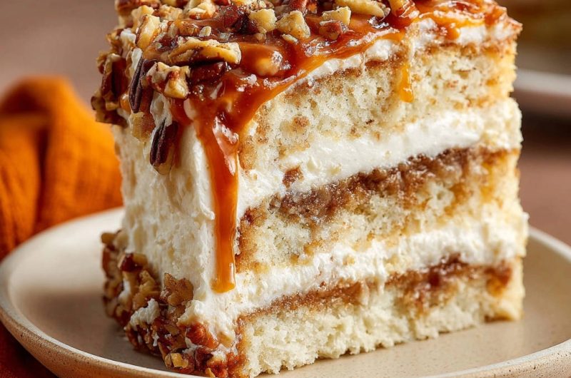 Caramel Pecan Layer Cake