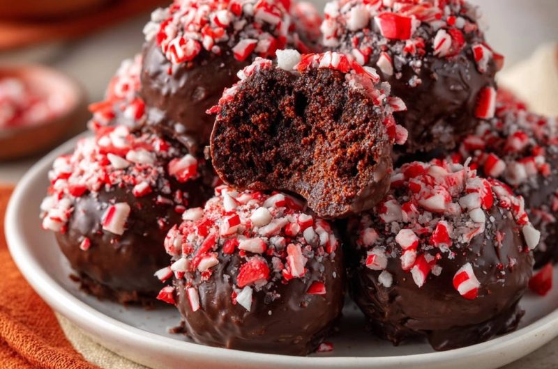Chocolate Peppermint Cake Truffles