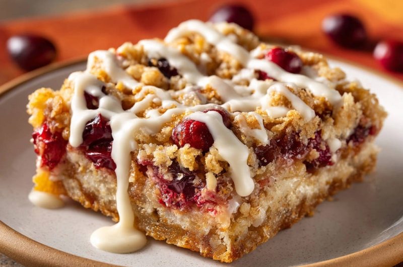Festive Cranberry Crumble Bars
