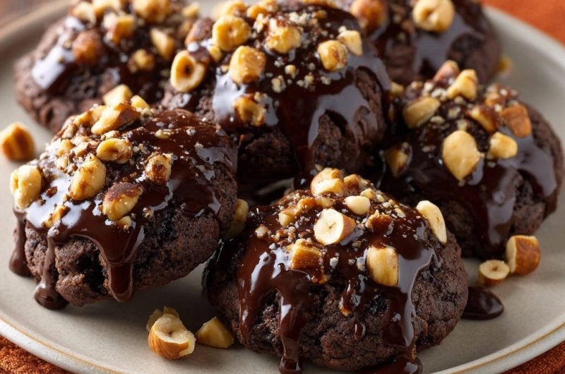 Fudgy Chocolate Hazelnut Cookies