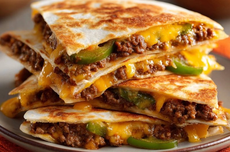 Ground Beef & Jalapeño Quesadillas