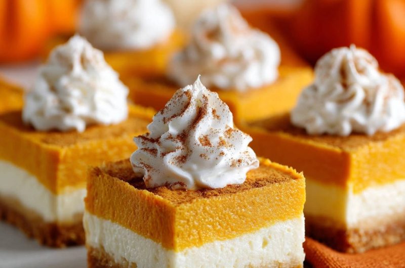 Layered Pumpkin Cheesecake Bars