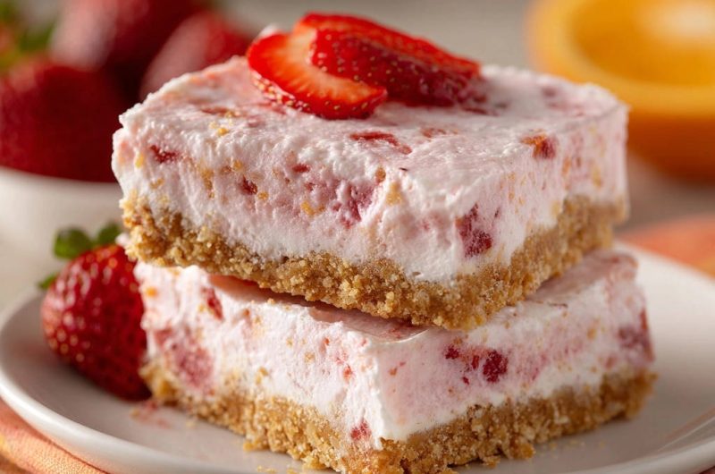 No-Bake Strawberry Cream Bars