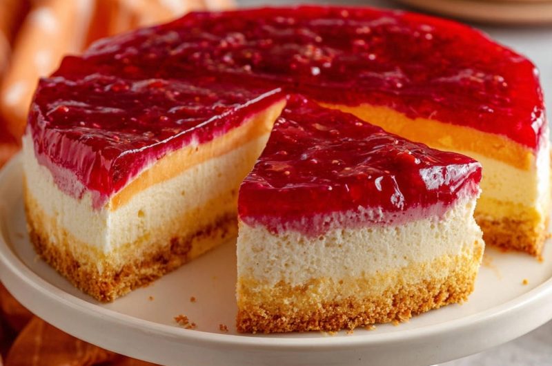 Raspberry Layered Cheesecake
