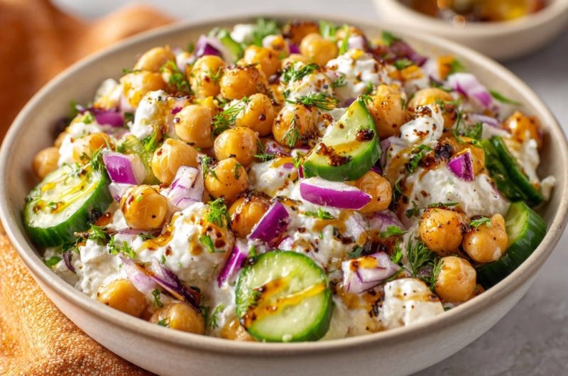 Creamy Chickpea & Cucumber Salad