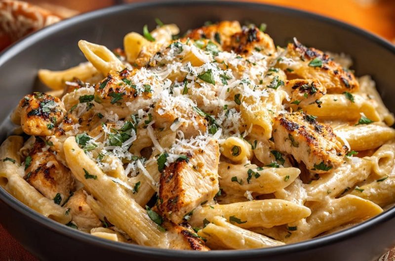 Creamy Penne with Seared Chicken