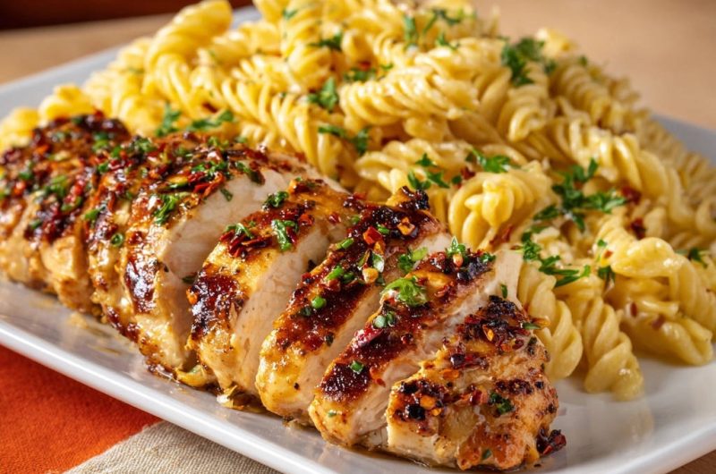 Glazed Chicken & Creamy Rotini