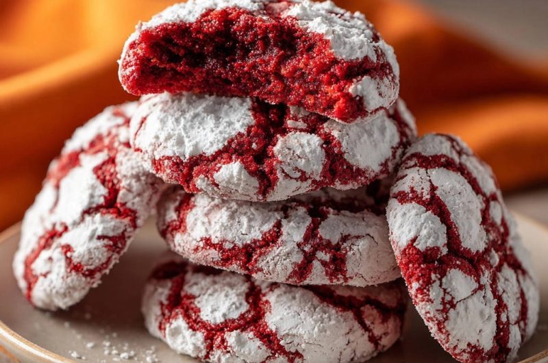 Red Velvet Crinkle Cookies