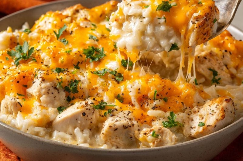 Cheesy Baked Chicken Rice