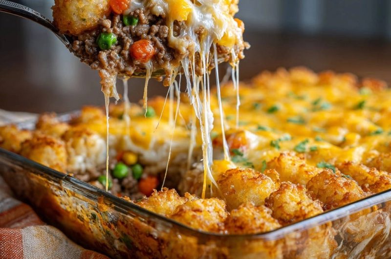 Cheesy Beef Tater Tot Casserole