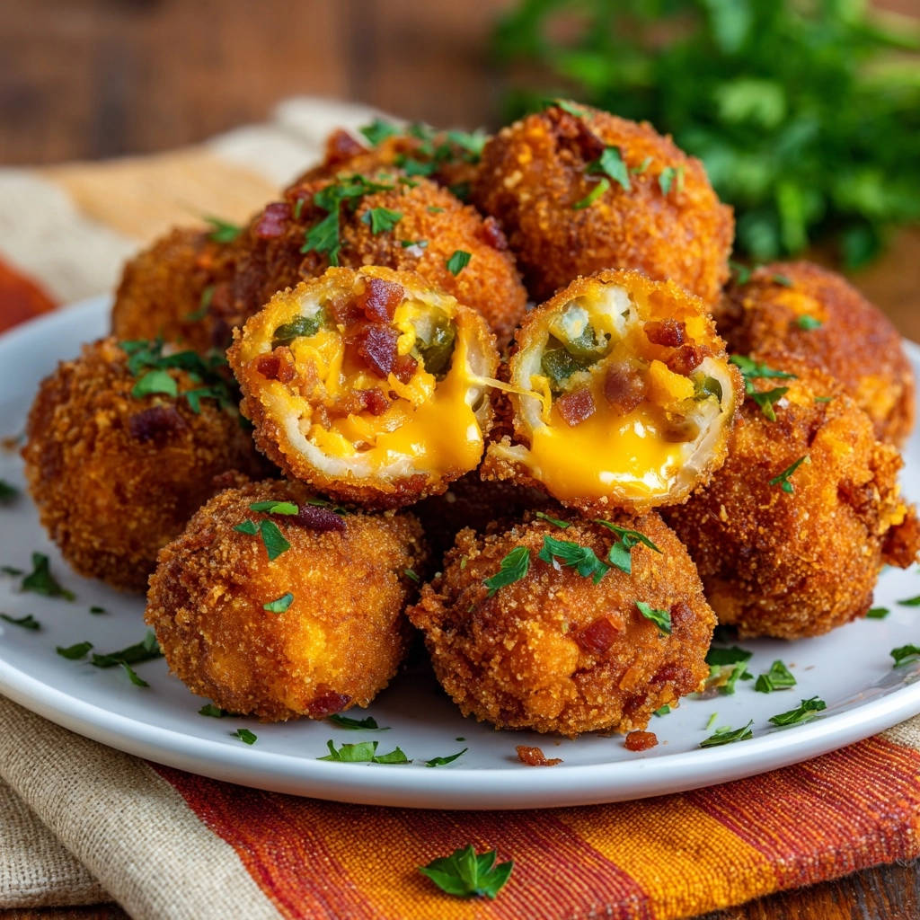 Cheesy jalapeño popper bites cross-section showing gooey melted cheese and bacon filling.