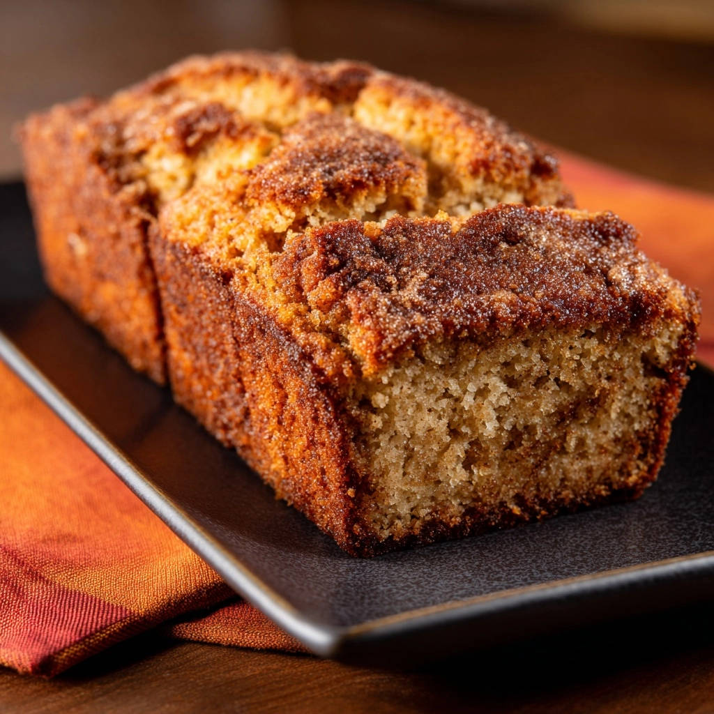 Cinnamon swirl quick bread, showcasing a close-up view of its tender crumb and cinnamon swirl detail.