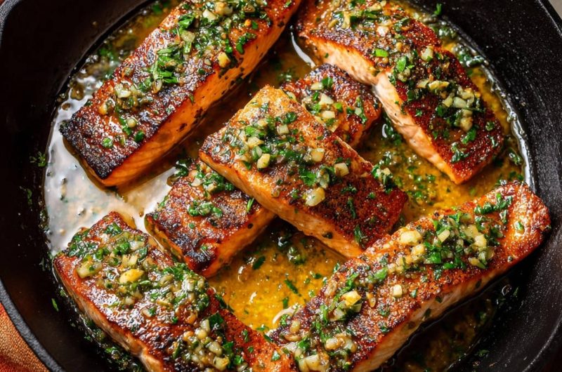 Garlic Herb Pan-Seared Salmon