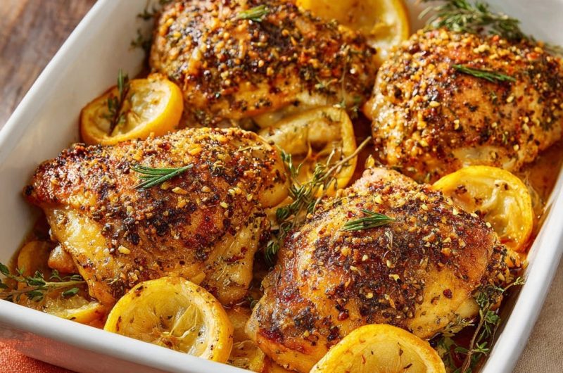 Lemon Herb Roasted Chicken Thighs