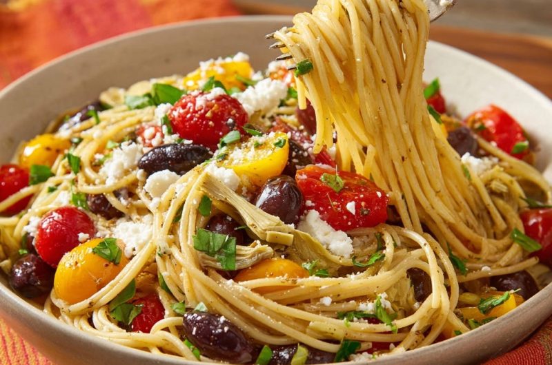 Mediterranean Veggie Spaghetti