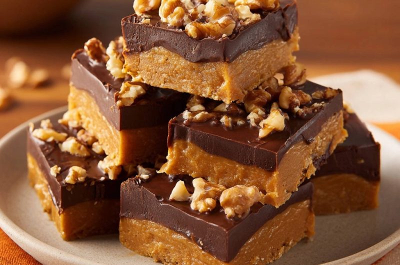 Peanut Butter Chocolate Walnut Bars