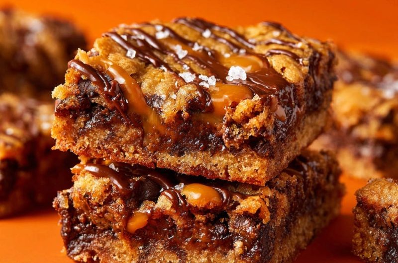 Salted Caramel Chocolate Chip Cookie Bars