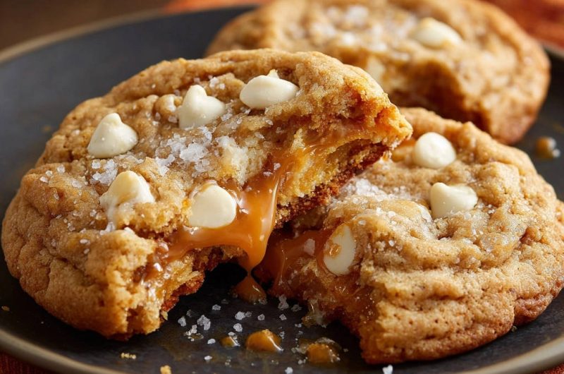 Salted Caramel White Chocolate Cookies