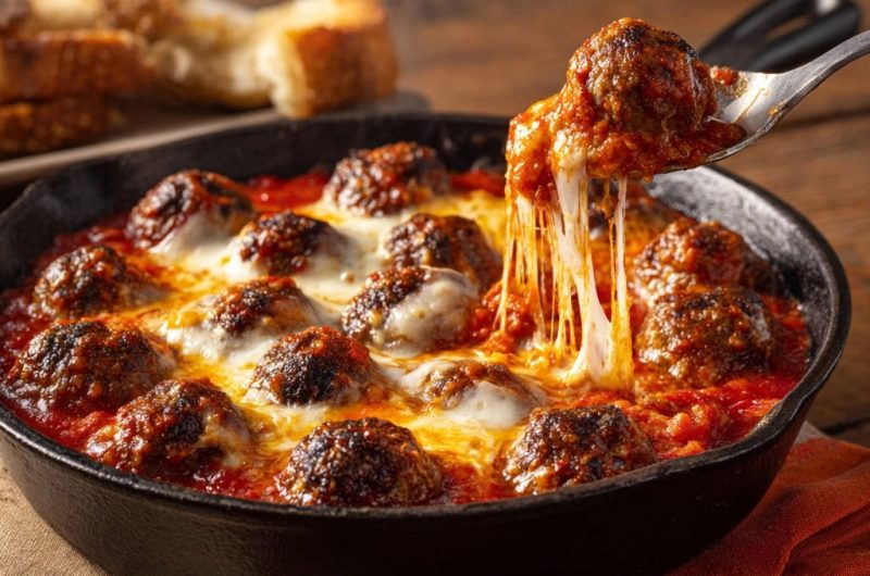 Skillet Baked Meatballs