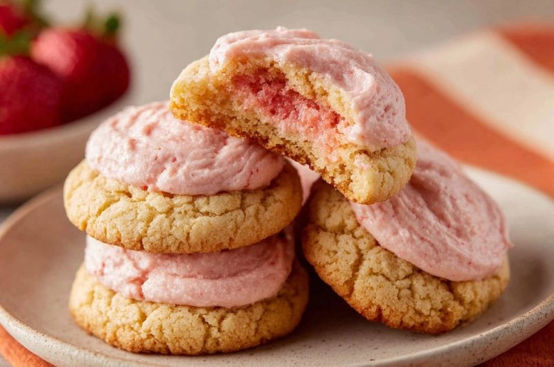 Chewy Strawberry Cookies