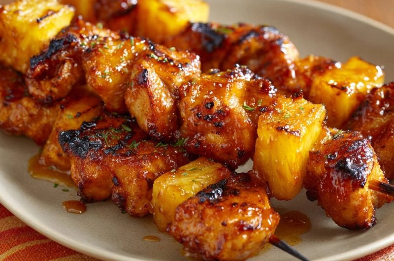 Juicy Pineapple Chicken Skewers
