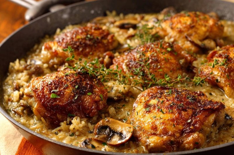 Skillet Chicken & Mushroom Rice