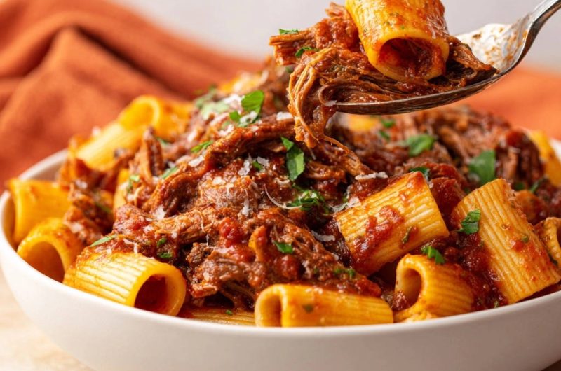 Slow Cooker Beef Ragu with Rigatoni