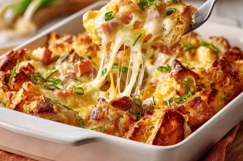 Cheesy Ham Bread Bake
