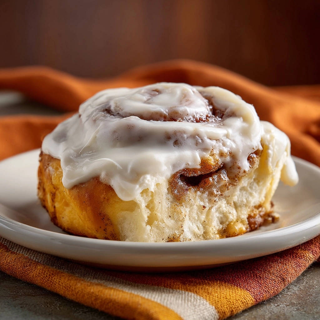 Amazing cinnamon rolls with a close-up view of the frosted interior and fluffy texture.