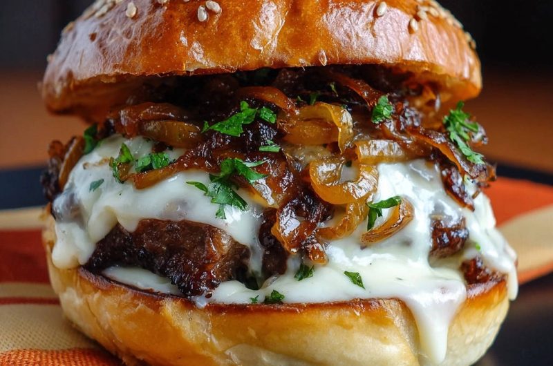 Caramelized Onion Cheeseburger