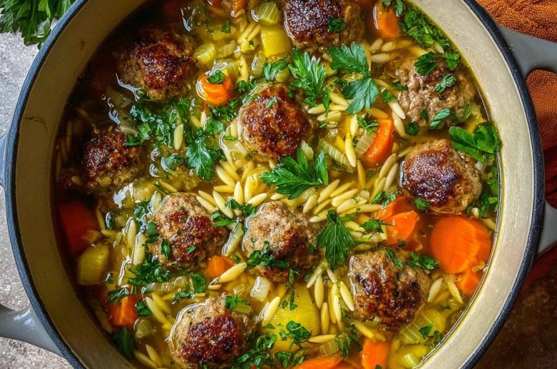 Meatball and Orzo Soup