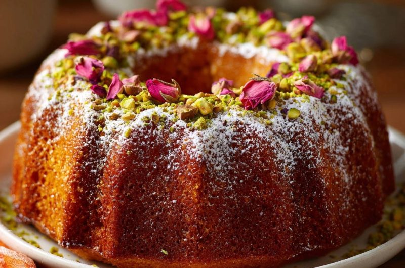 Pistachio Rose Bundt Cake