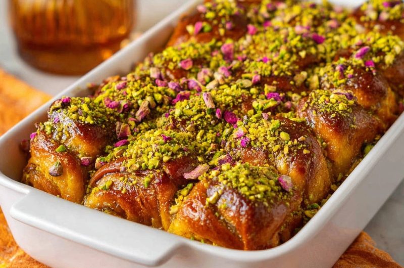 Pistachio Rose Sticky Buns